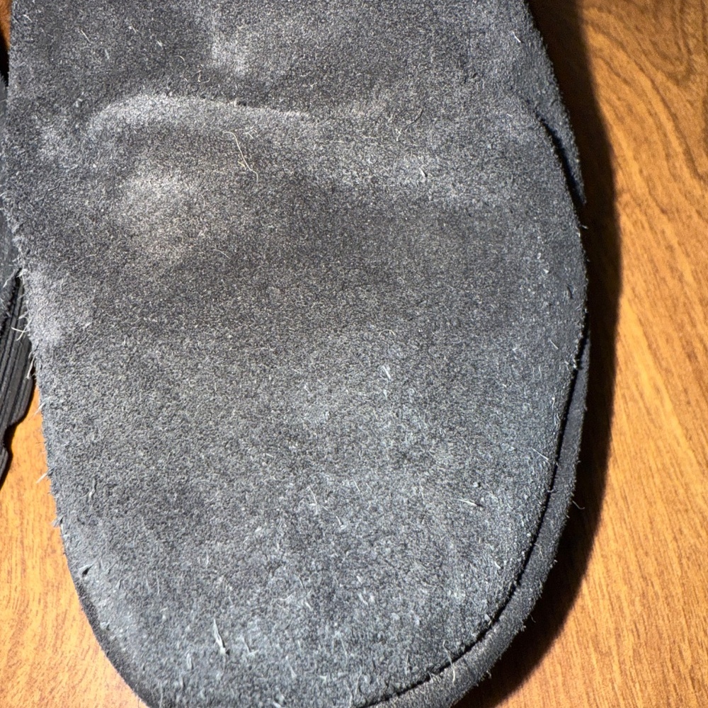 Black Suede Fly London Booties With Comfort Heel, Wast-On Hook-and-Loop Closure - Picture 5 of 16